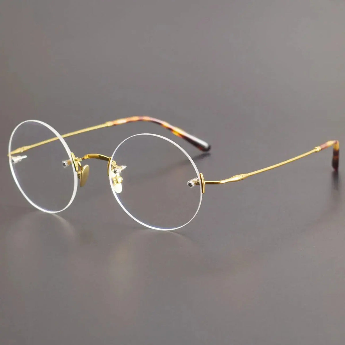 Aror Women's Rimless Round Oval Titanium Eyeglasses 45297.