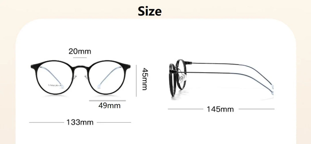 Bobbie Women's Full Rim Round Acetate Titanium Eyeglasses 806267