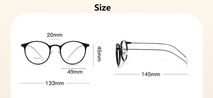 Bobbie Women's Full Rim Round Acetate Titanium Eyeglasses 806267