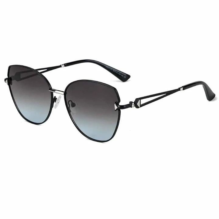 Momoja Women's Full Rim Oval Cat Eye Alloy UV400 Sunglasses 33123