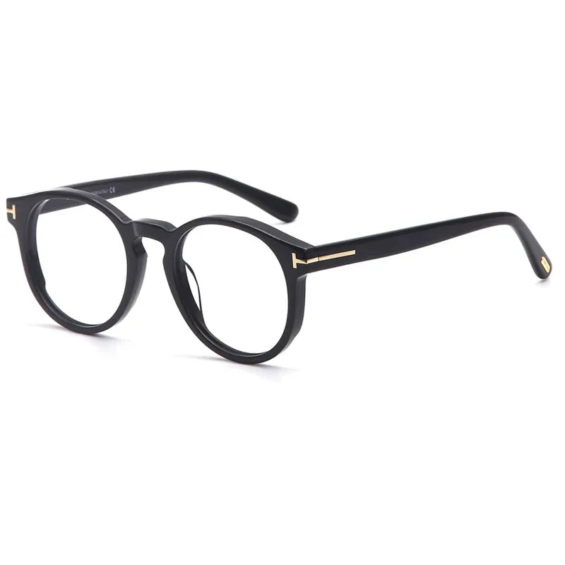 Muzz Women's Full Rim Round Oval Acetate Eyeglasses  4591 Full Rim Muzz BLACK  