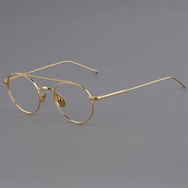 Bobbie Unisex Full Rim Oval Double Bridge Titanium Eyeglasses 101000 Bobbie
