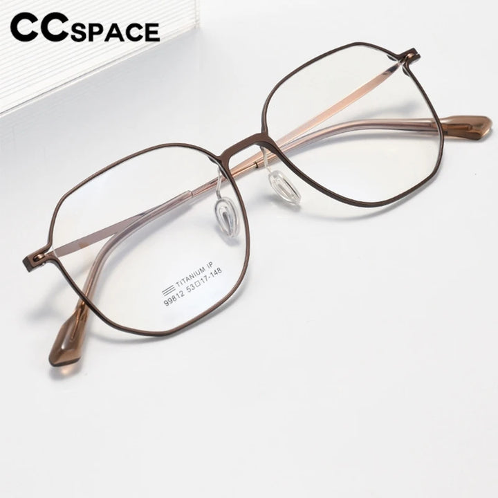 CCspace Women's Full Rim Oval Square Al-Mg Titanium Eyeglasses 315006