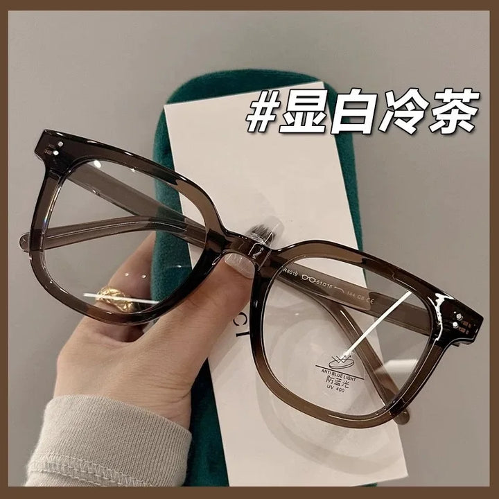 Zirosat Unisex Full Rim Big Square Tr 90 Alloy Eyeglasses 58019