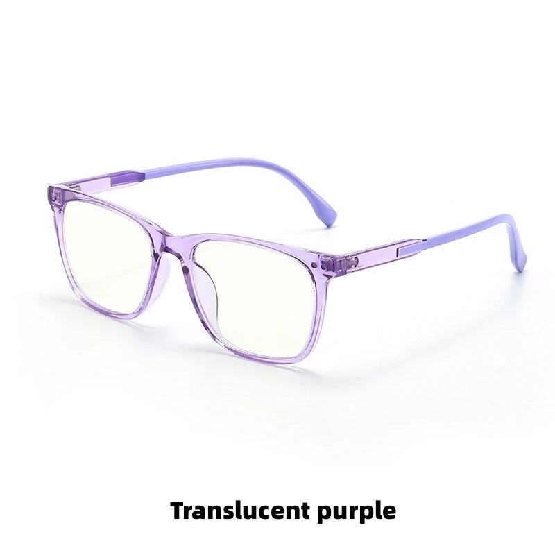 KatKani Children's Unisex Full Rim Square Tr 90 Eyeglasses F8301 Full Rim KatKani Eyeglasses Transparent Purple  