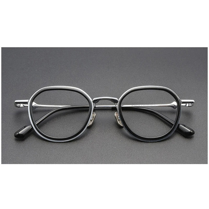 Muzz Women's Full Rim Round Square Acetate Titannium Eyeglasses 817810