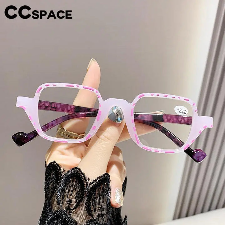 CCspace Women's Full Rim Square Polycarbonate Reading Glasses 57527 Reading Glasses CCSpace   