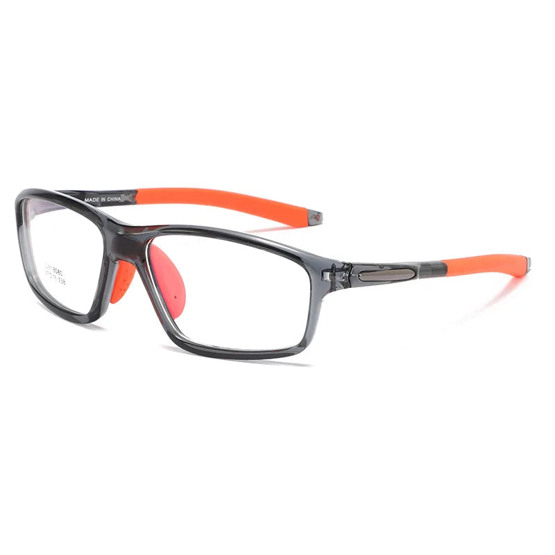 Hdcrafter Men's Full Rim Square Tr 90 Acetate  Sports Eyeglasses 18080 Full Rim Hdcrafter Eyeglasses GRAY  