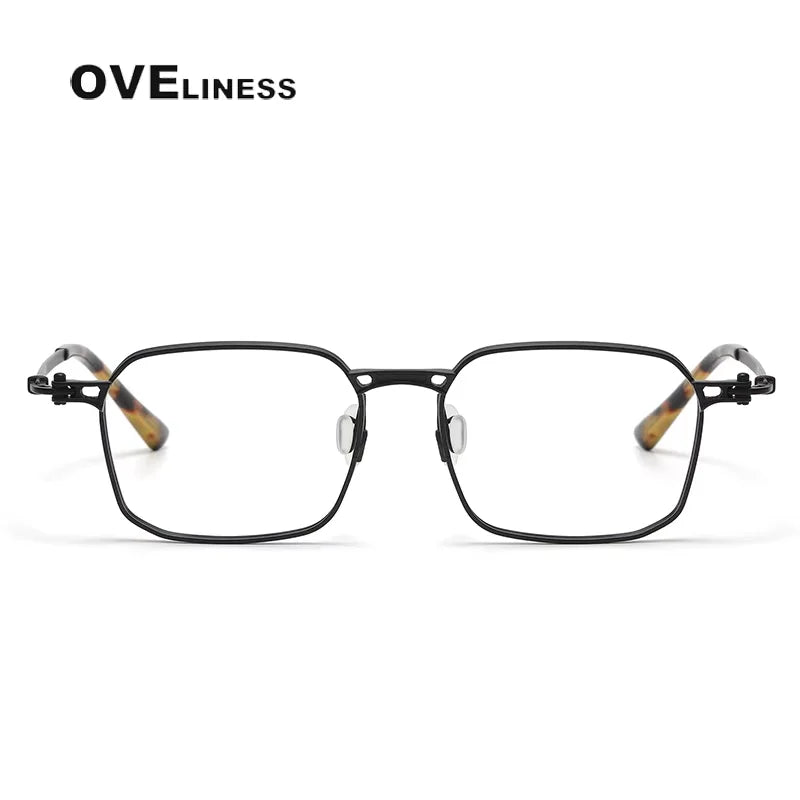 Oveliness Unisex Full Rim Big Square Titanium Eyeglasses 55892 Full Rim Oveliness