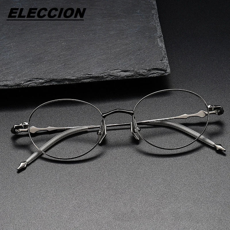 Eleccion Women's Full Rim Oval Round Titanium Eyeglasses 13539