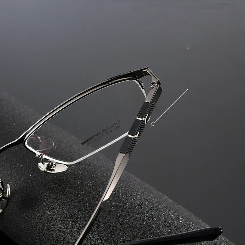 KatKani Unisex Semi Rim Square Titanium Eyeglasses 9012bt Semi Rim KatKani Eyeglasses   