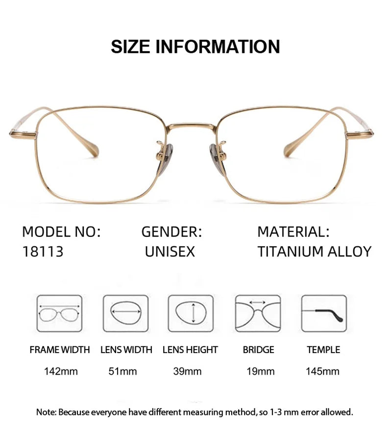 Summer Flower Unisex Full Rim Square Polygon Titanium Eyeglasses 618133