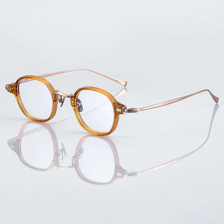 Black Mask Unisex Full Rim Square Titanium Acetate Eyeglasses 396183