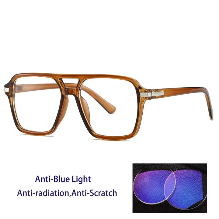 Kocolior 882200 Unisex Full Rim Square Double Bridge PC Frames FuzWeb