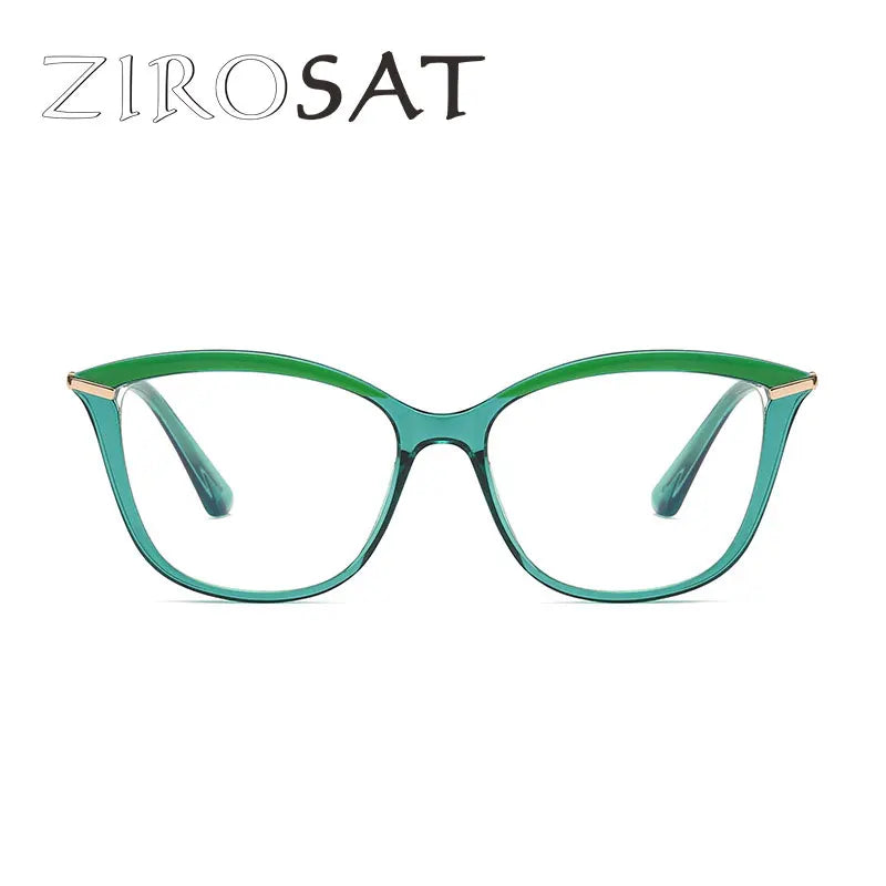 Zirosat Unisex Full Rim Square Cat Eye Alloy Eyeglasses Z2036 Full Rim Zirosat   