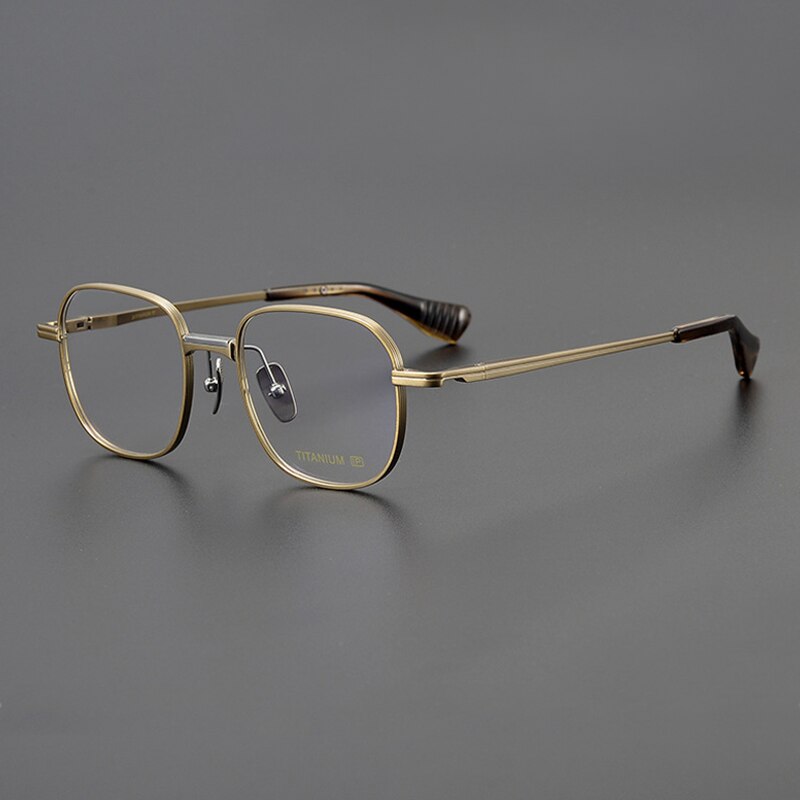 Gatenac Unisex Full Rim Square Titanium Eyeglasses Gxyj1086 Full Rim Gatenac Gold  