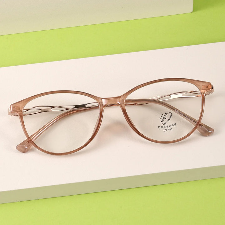 Gmei Women's Full Rim Oval Tr 90 Titanium-Alloy Eyeglasses 23081