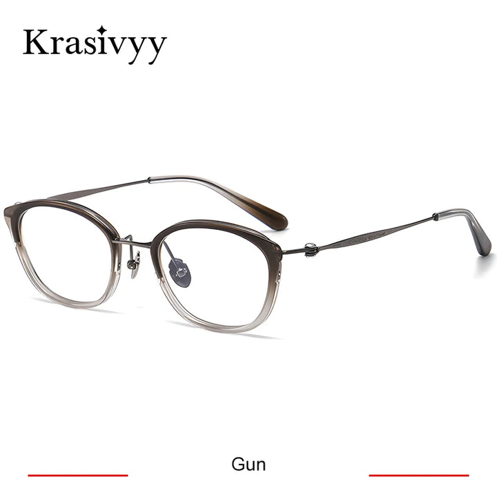 Krasivyy Unisex Full Rim Oval Titanium Prescription Eyeglasses ARLT6906 - view 8
