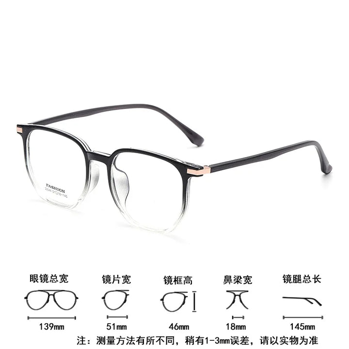 Zirosat Women's Full Rim Square Tr 90 Alloy Eyeglasses 33004