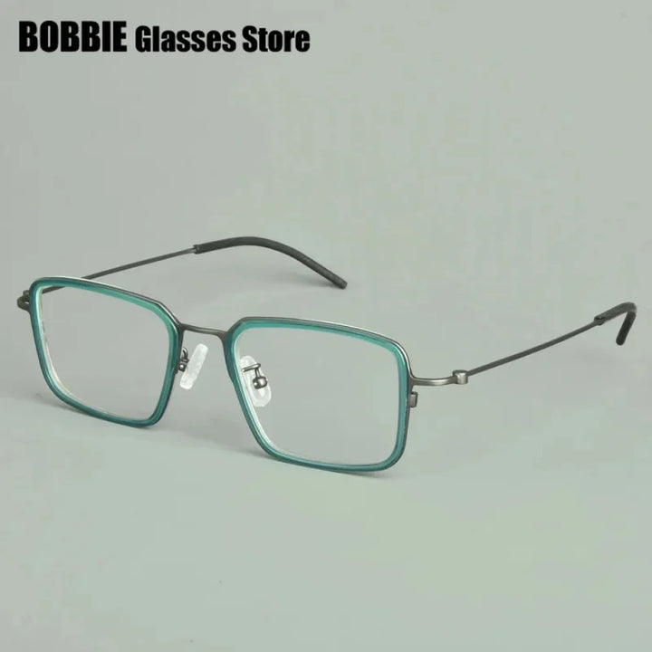 Bobbie Unisex Full Rim Big Square Titanium Acetate Eyeglasses 975013