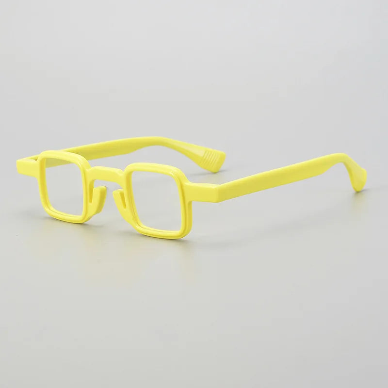 Hewei Unisex Full Rim Small Square Acetate Eyeglasses 2292 Full Rim Hewei yellow  