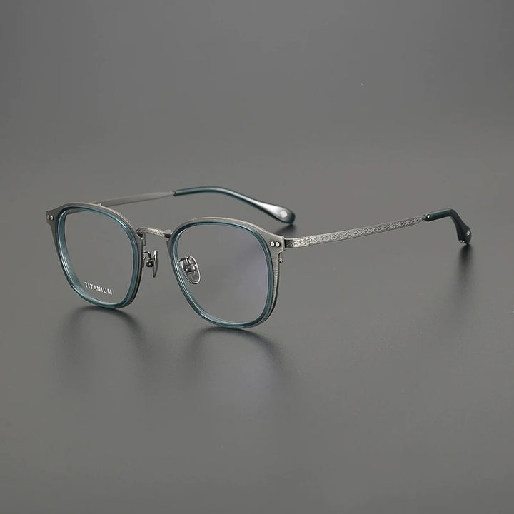 Gatenac Unisex Full Rim Square Acetate Titanium Eyeglasses G8508