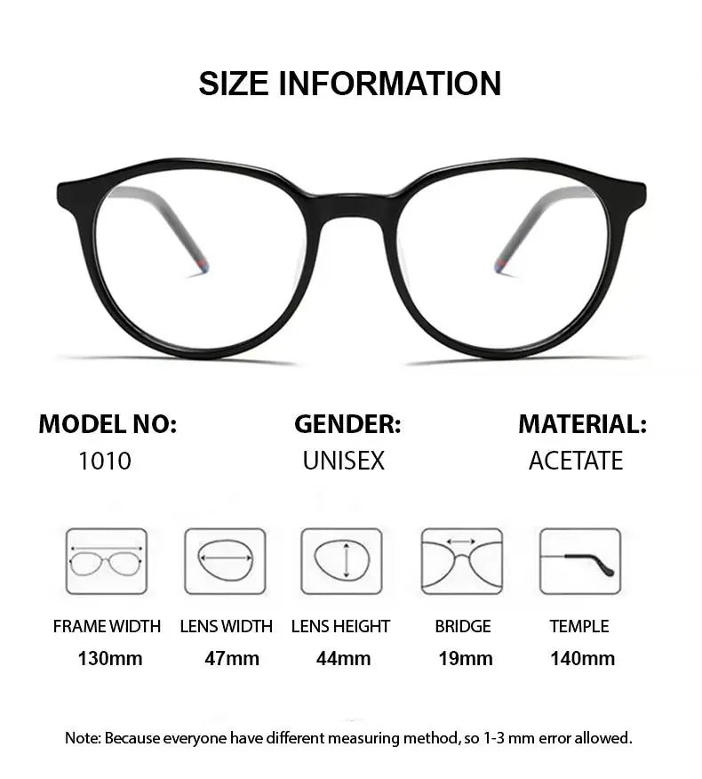 Summer Flower Women's Full Rim Round Acetate Eyeglasses 81010 Full Rim Summer Flower