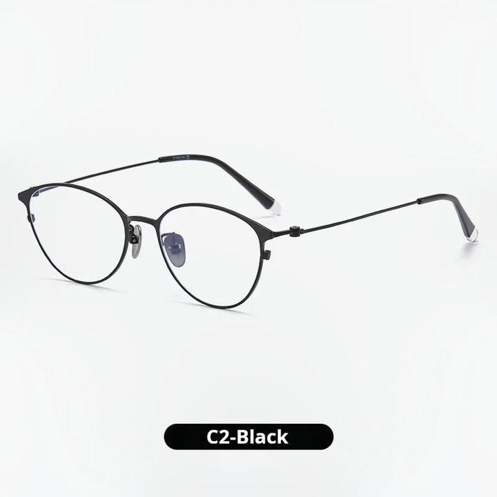 Momoja Women's Full Rim Oval Cat Eye Titanium Eyeglasses 720160