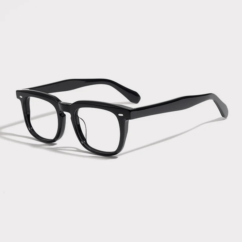 Gatenac Unisex Full Rim Square Acetate Eyeglasses G1517 Full Rim Gatenac Black  