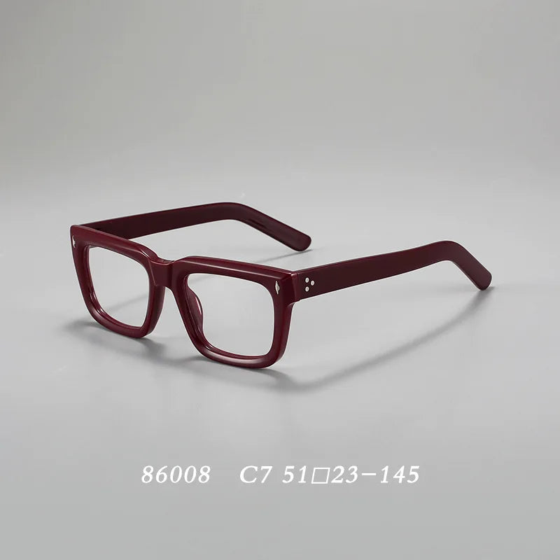 Hdcrafter 86008-1 unisex square acetate prescription eyeglasses — view 12