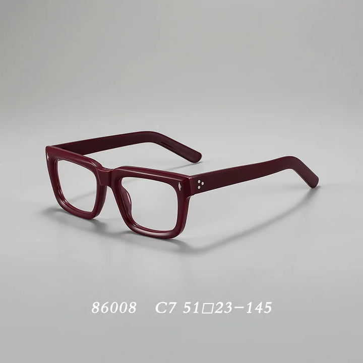 Hdcrafter 86008-1 unisex square acetate prescription eyeglasses — view 12