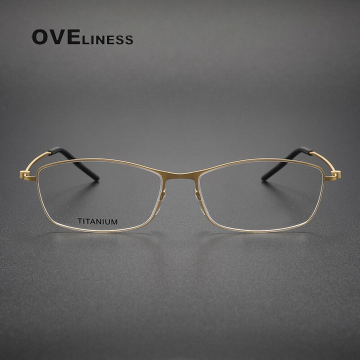 Oveliness Unisex Full Rim Rectangle Titanium Eyeglasses Full Rim Oveliness   