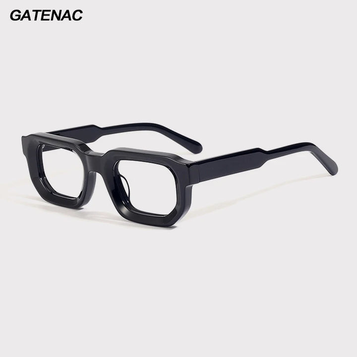 Gatenac Unisex Full Rim Brow Line Square Thick Acetate Eyeglasses 1532 Full Rim Gatenac   