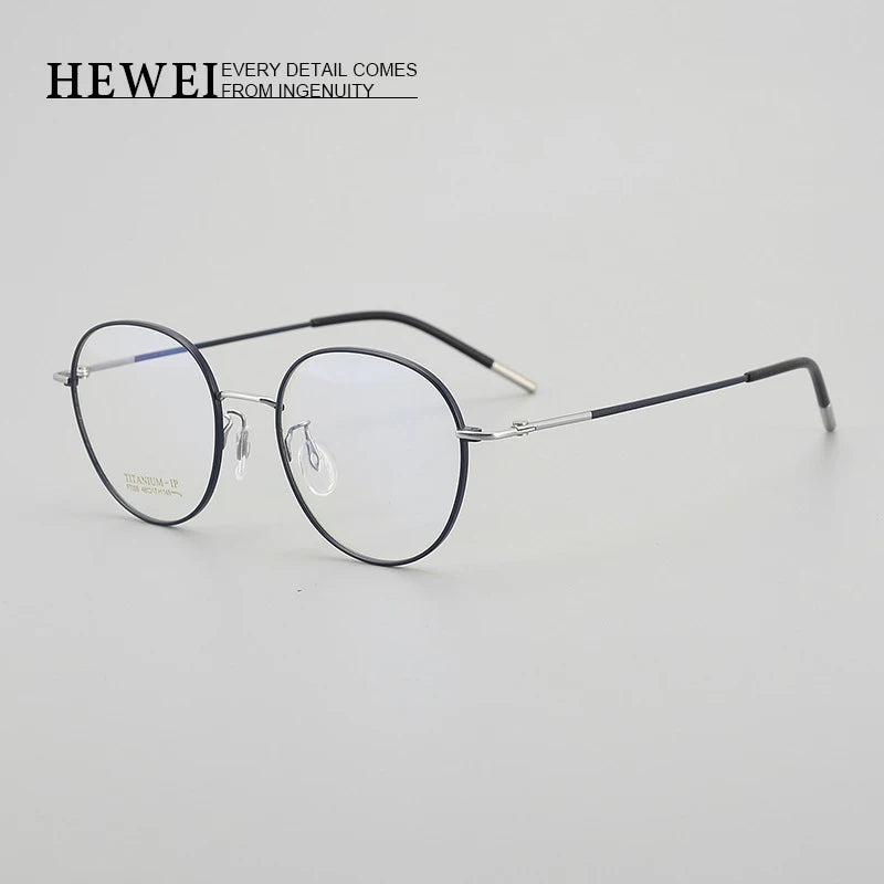 Hewei Unisex Full Rim Oval Round Titanium Eyeglasses 20005 Full Rim Hewei   