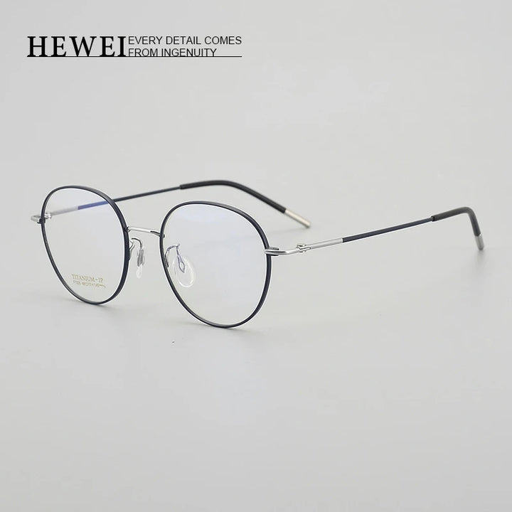 Hewei Unisex Full Rim Oval Round Titanium Eyeglasses 20005 Full Rim Hewei   