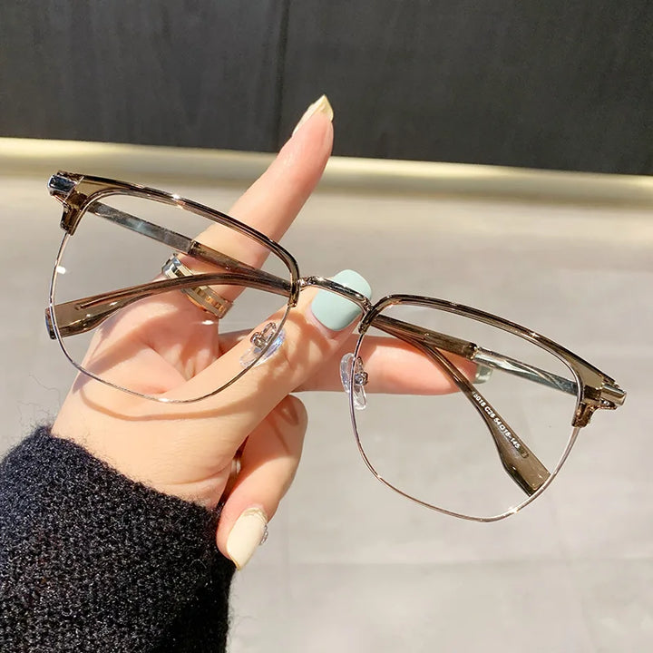 Zirosat Unisex Full Rim Square Tr 90 Alloy Eyeglasses 48018