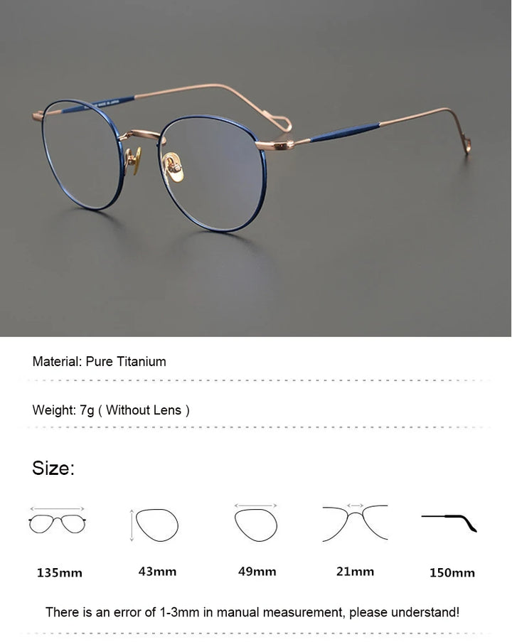 Aimee Women's Full Rim Round Titanium Eyeglasses 85645