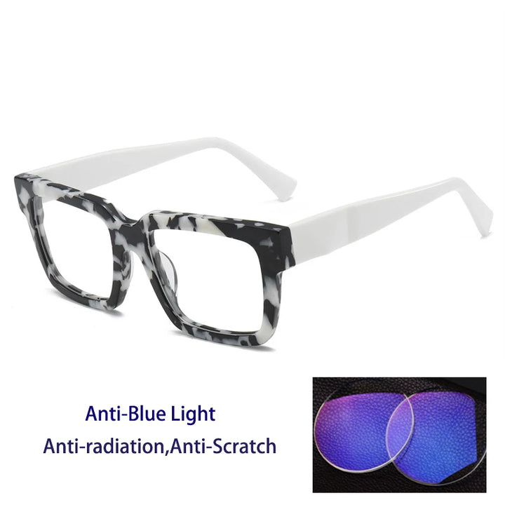Kocolior Men's Full Rim Square Brow Line Acetate Reading Glasses 71016