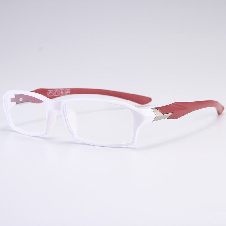 Cubojue Unisex Full Rim Rectangle Tr 90 Titanium Presbyopic Reading Glasses 5059p Reading Glasses Cubojue no function lens 0 white red 