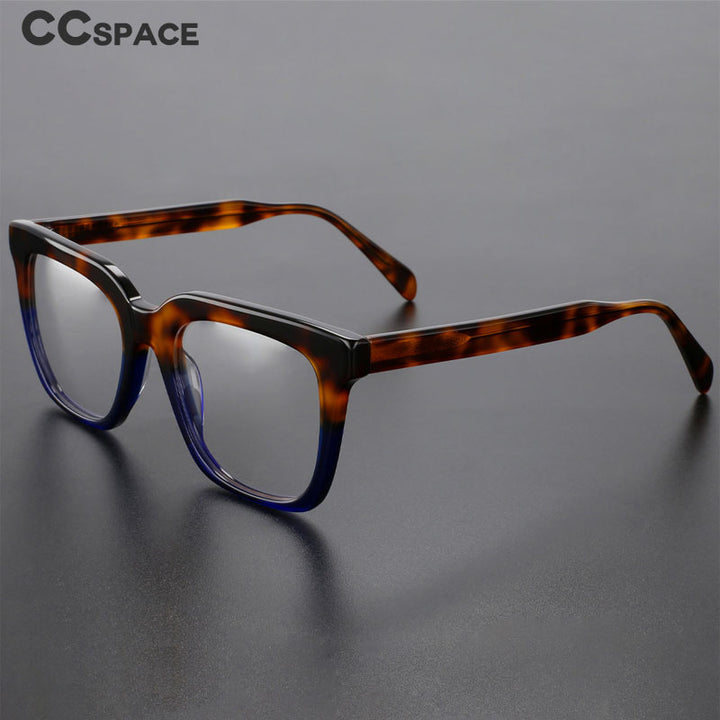 CCSpace Unisex Full Rim Square Acetate Fiber Eyeglasses 56116 Full Rim CCspace   