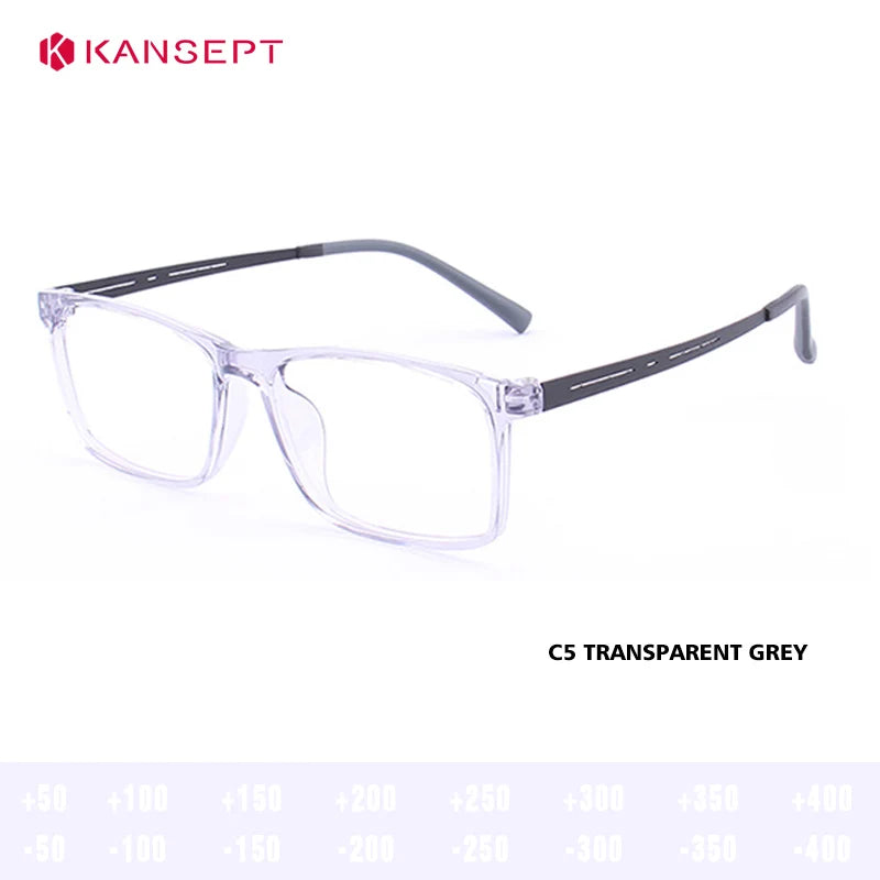Kansept Unisex Full Rim Square Tr 90 Alloy Reading Glasses 88033
