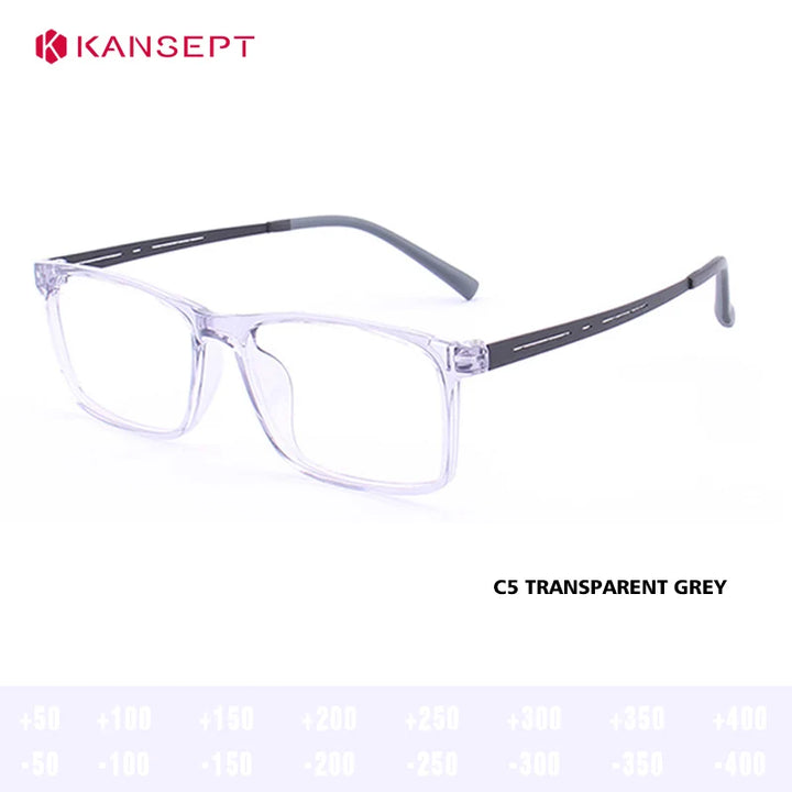 Kansept Unisex Full Rim Square Tr 90 Alloy Reading Glasses 88033