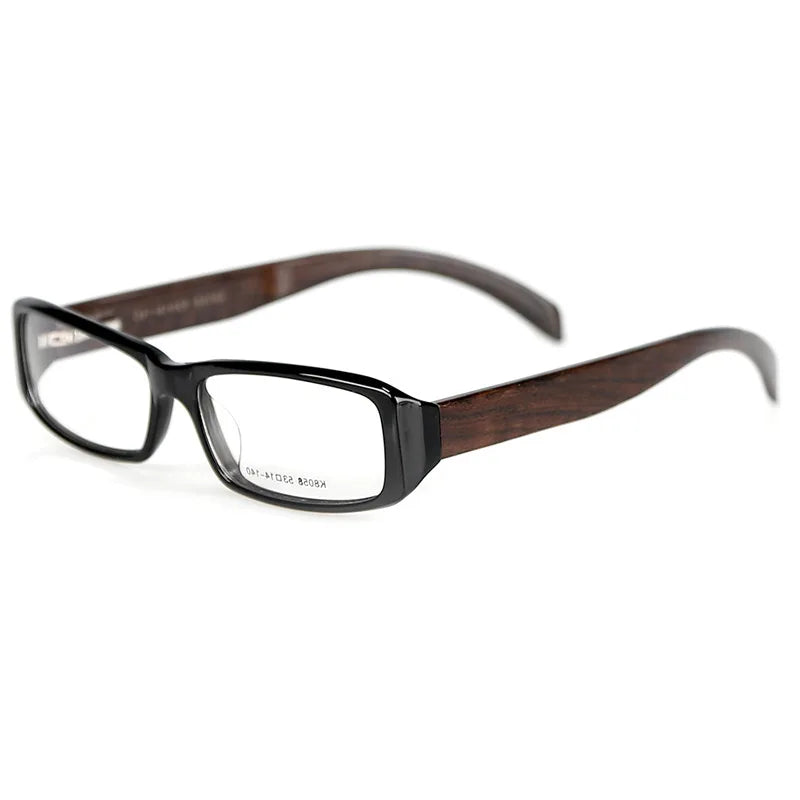 Cubojue Unisex Full Rim Square Wood Reading Glasses K8058 Reading Glasses Cubojue C1 no function lens 0 