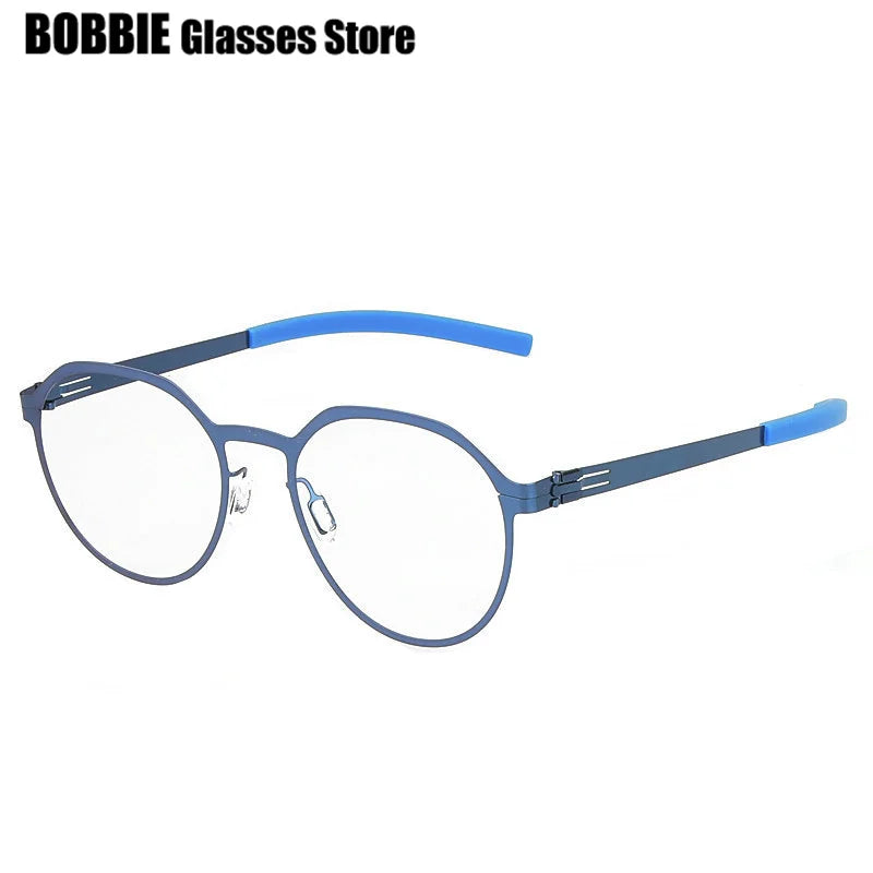 Bobbie Women's Full Rim Polygon Oval Steel Screwless Eyeglasses 524520