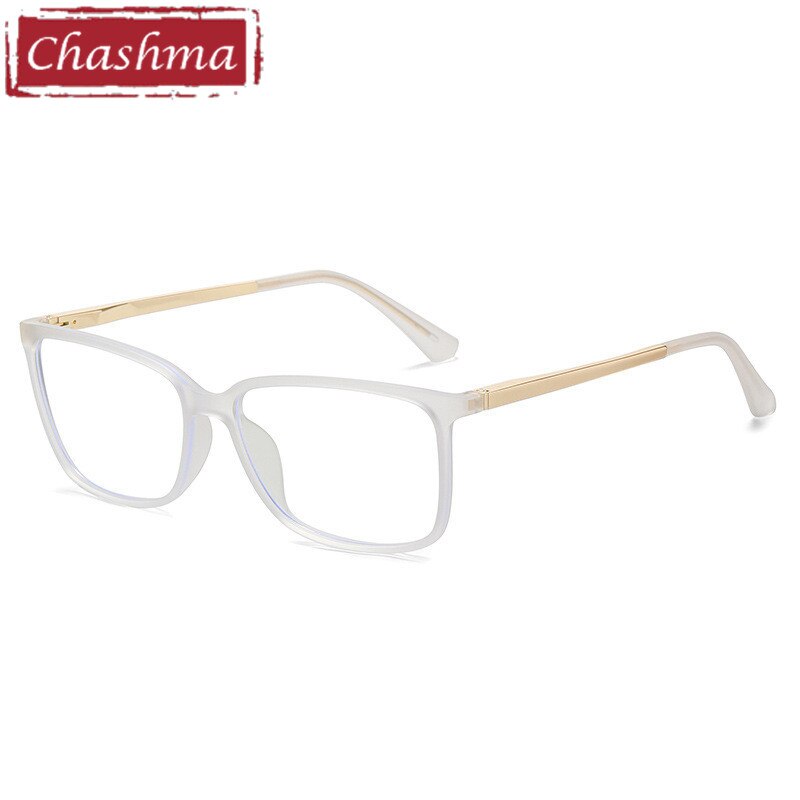 Chashma Men's Full Rim Square Tr 90 Titanium Spring Hinge Eyeglasses 95861 Full Rim Chashma Transparent  