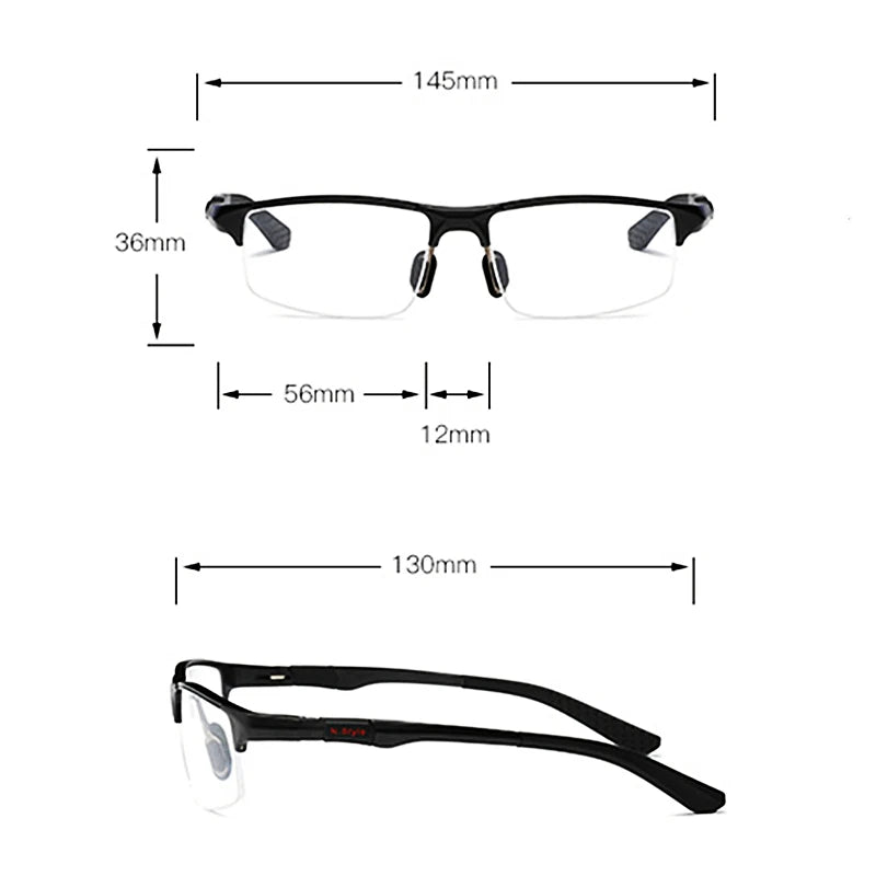 Hdcrafter Men Semi Rim Pilot Aluminum Sunglasses 3121