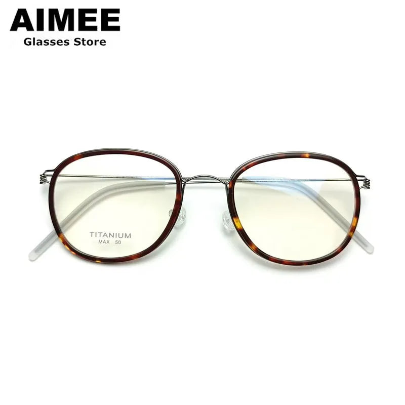 Aimee Unisex Full Rim Square Polygon Square Titanium Eyeglasses 369124