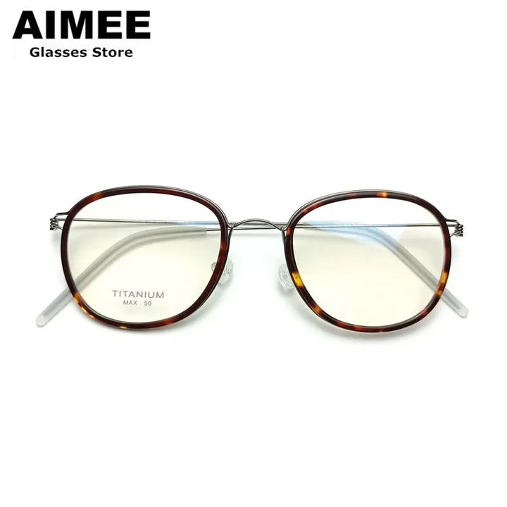 Aimee Unisex Full Rim Square Polygon Square Titanium Eyeglasses 369124