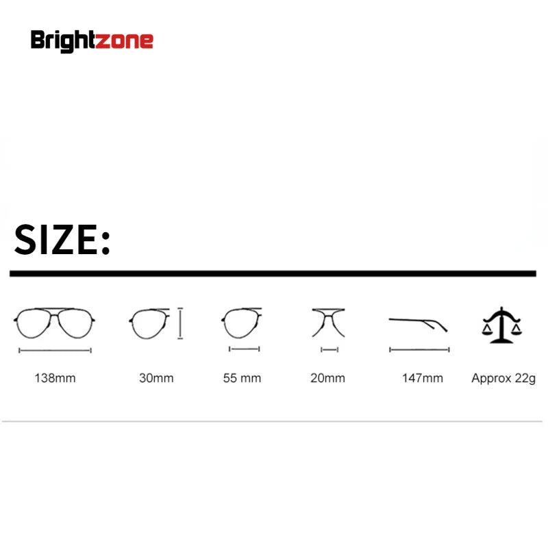 Brightzone Unisex Rimless Square Titanium Alloy Eyeglasses 71866 Rimless Brightzone