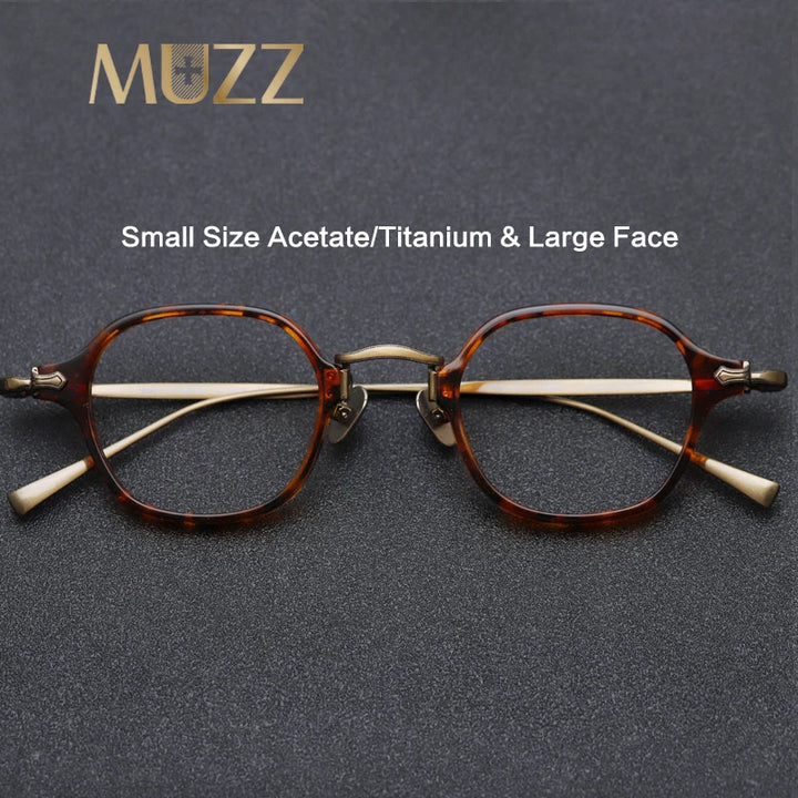 Muzz Men's Full Rim Small Square Acetate Titanium Eyeglasses M183 Full Rim Muzz   